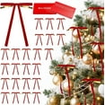 thumbnail image 1 of 24 Pcs Velvet Bows for Christmas Tree Ribbon Bows for Home Tree Garland Wreath Indoor Rustic Crafts Gift Xmas Decorations Holiday Wedding Outdoor (Red), 1 of 16