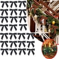 thumbnail image 1 of 24 Pcs Velvet Christmas Bows for Christmas Tree, Velvet Ornaments for Christmas Tree, Rustic Crafts Gift Bows Velvet Ribbon Bows for Xmas Home Decor Wedding Indoor, Christmas Tree Decor (Black), 1 of 7