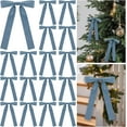 thumbnail image 1 of 24 Pcs Velvet Christmas Bows, Double-Sided Ribbon Ornaments for Tree, Garland & Wreath, Vintage Holiday Decorations, Indoor Outdoor Xmas Decor,5x7 Inch Dusty Blue,Elegant Festive Home & Party Accents, 1 of 8