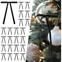24 Pcs Velvet Christmas Tree Bows Door Garland Decor Vintage Wreath Bow (3/8'' Wide, 5 * 7 inch)