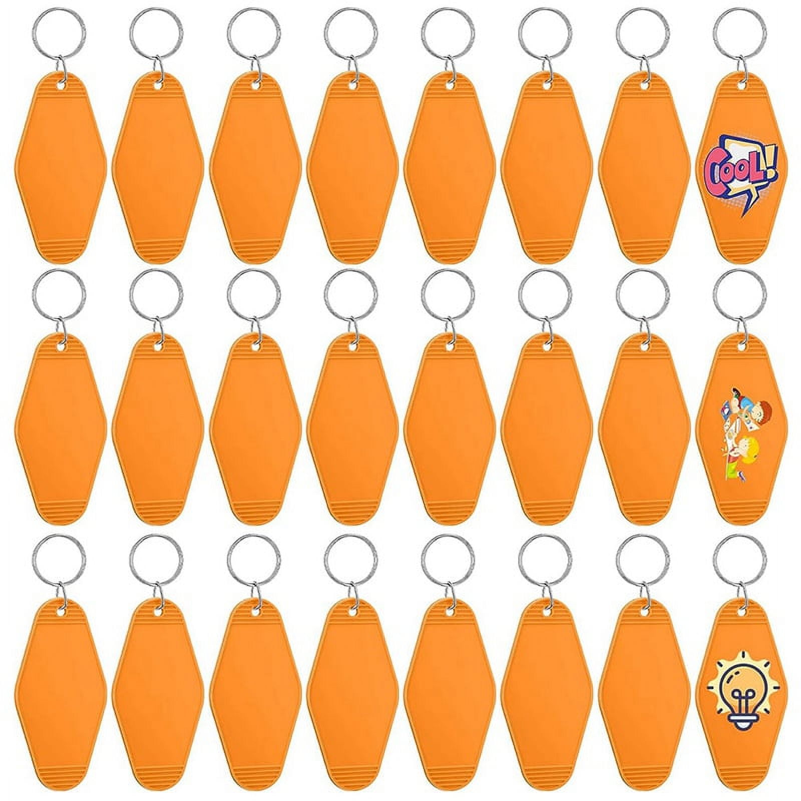 24 Pcs Vintage Motel Keychain DIY Blank Hotel Keychains Heat Transfer Blank Keychains Bulk