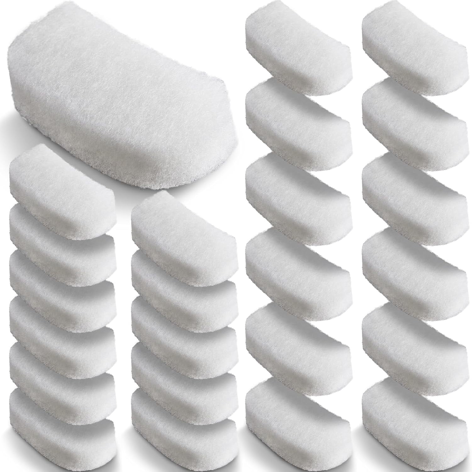 24 Pcs Water Polishing Pads Compatible with 106/107/206/207 Filter Media Value Pack Clear Quick Replacement Aquarium Filter Media Compatible with Canister