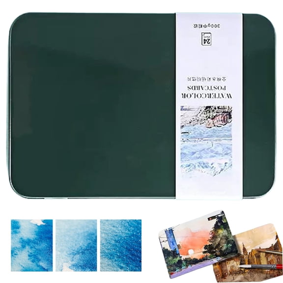 24 Pcs Watercolor Postcards, Blank Postcards Watercolor Paper Cards Art Supplies for Painting, DIY, Mailing, Invitations, Greeting Cards, Black