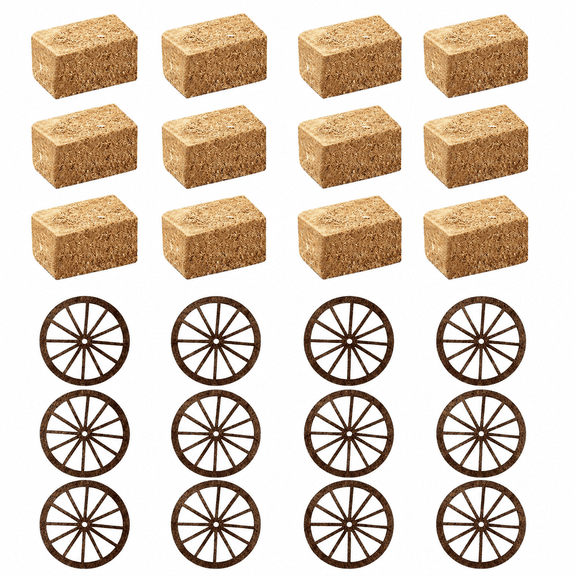 24 Pcs Western Themed Party Decorations Set, Mini Hay Bales and Wagon Wheels for Cowboy Birthday Wedding Table Centerpieces, Rustic Wood Decor for Rodeo Farm Events