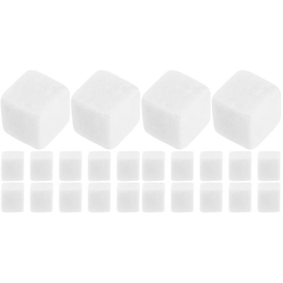 24 Pcs Whiskey Household Ice Cube Reusable Stones Cream Cubes Beverage Cooling White Marble
