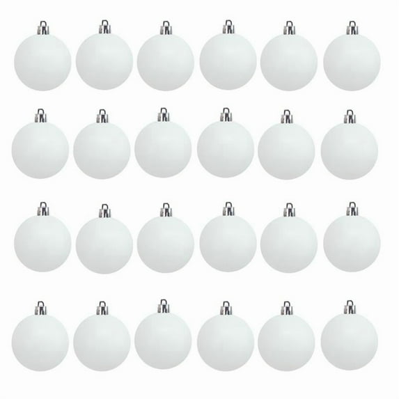 24 Pcs White Christmas Balls for Decorating Diy Christmas Tree Bulbs Hanging Balls for Xmas Festival Home Wedding Holiday Farmhouse Party Decor