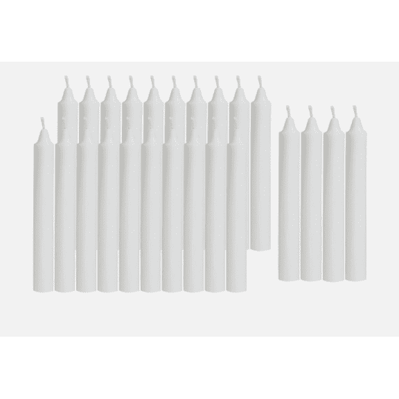 24 Pcs White Christmas Tree Candles Bulk Chime Taper Candles for Holiday Decoration