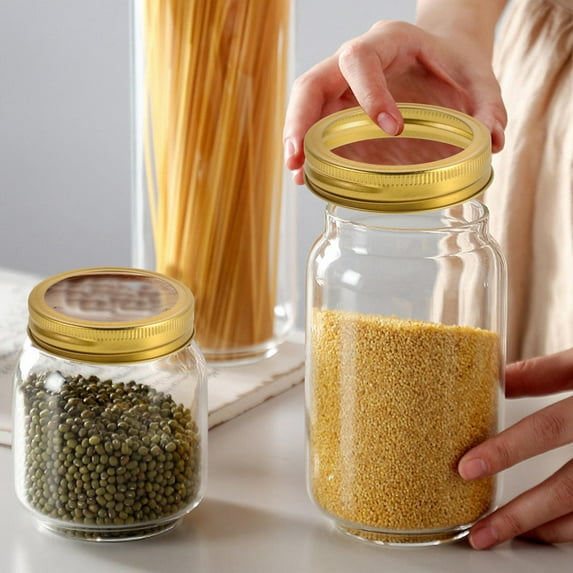 24 Pcs Wide Jar Lids 7.00X7.00X1.90CM Golden