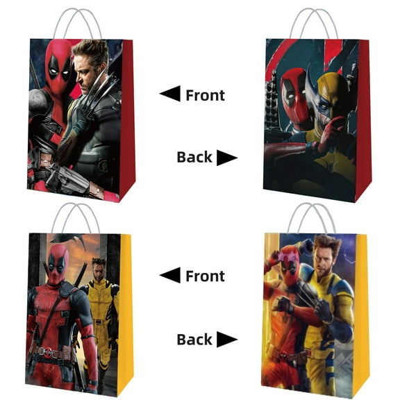 24 Pcs Wolverine Deadpool Cartoon Party Gift Bags, Birthday party bags, Cartoon candy bags, Party Supplies8.26"5.9"3.15"