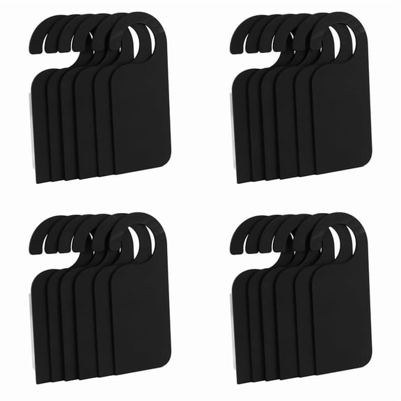 24 Pcs Wooden Door Sign Hanger Mini Double-Sided Wood Blackboard Chalkboard Message Notes Memo Board Black
