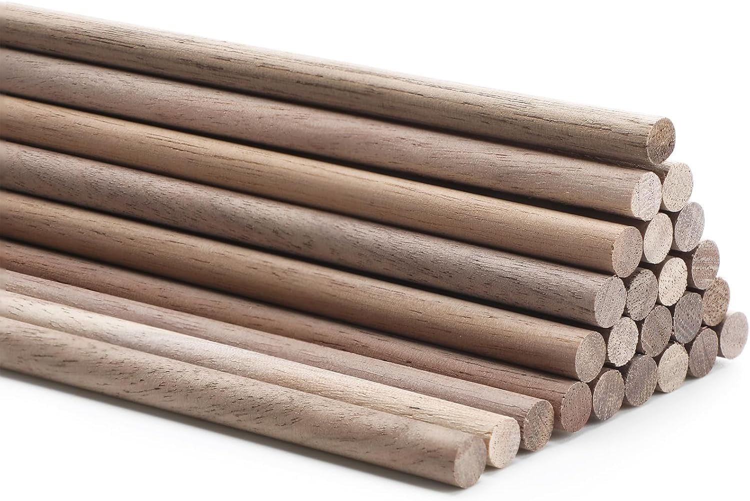 24 Pcs Wooden Dowel Rods Walnut Dowel Rod Sticks for Crafts Round Uned Wood for Crafting Woodworking Building Material(1/4 x 12 Inch)