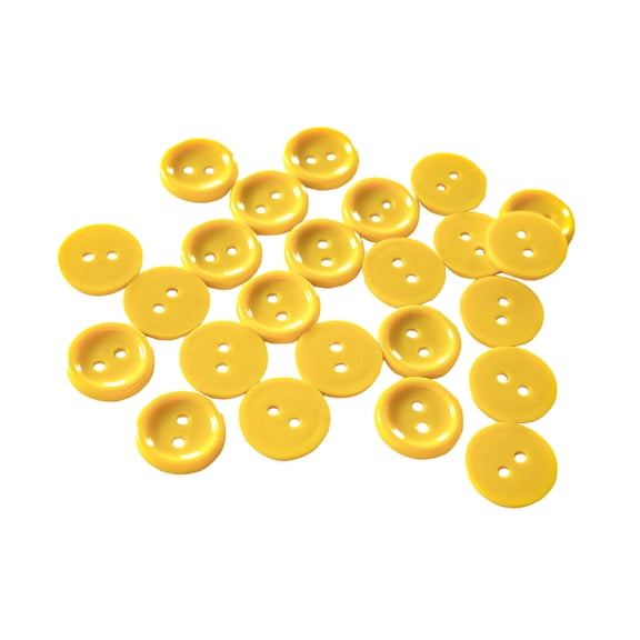 24 Pcs Yellow Buttons for Sewing 0.8 inch Plastic Buttons 2 Hole Round Buttons 32L Yellow Mario Buttons 20mm Large Buttons Decorative Buttons for Crafts Pants Dress Skirts Shirts Jackets Suite