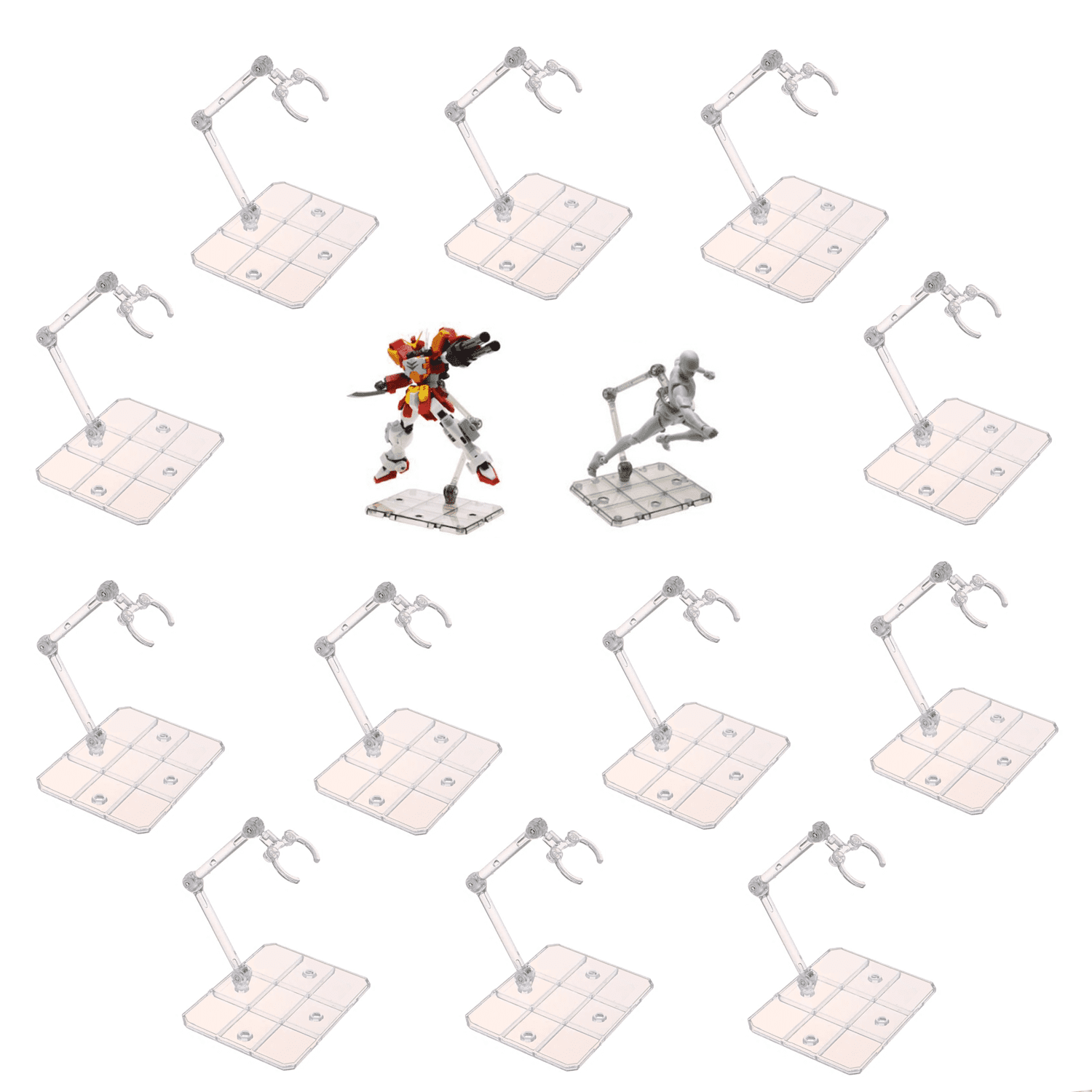 24 Pcs of HG144 Clear Action Figure Display Holder Base Doll Model Support Stand Gundam