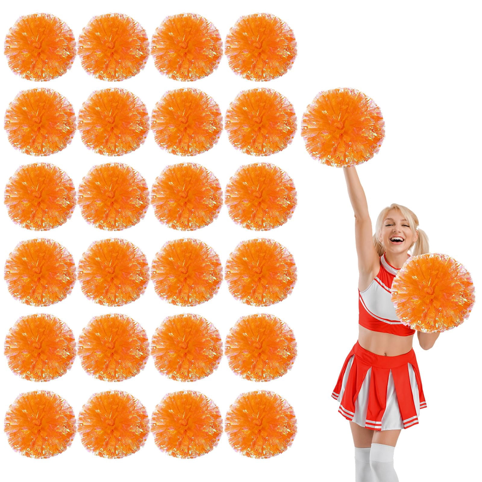 24 Pcs pom poms Cheer,13.7inch pom poms Cheerleading with Finger Holes Cheer Pom Pomsfor Dance, Matches