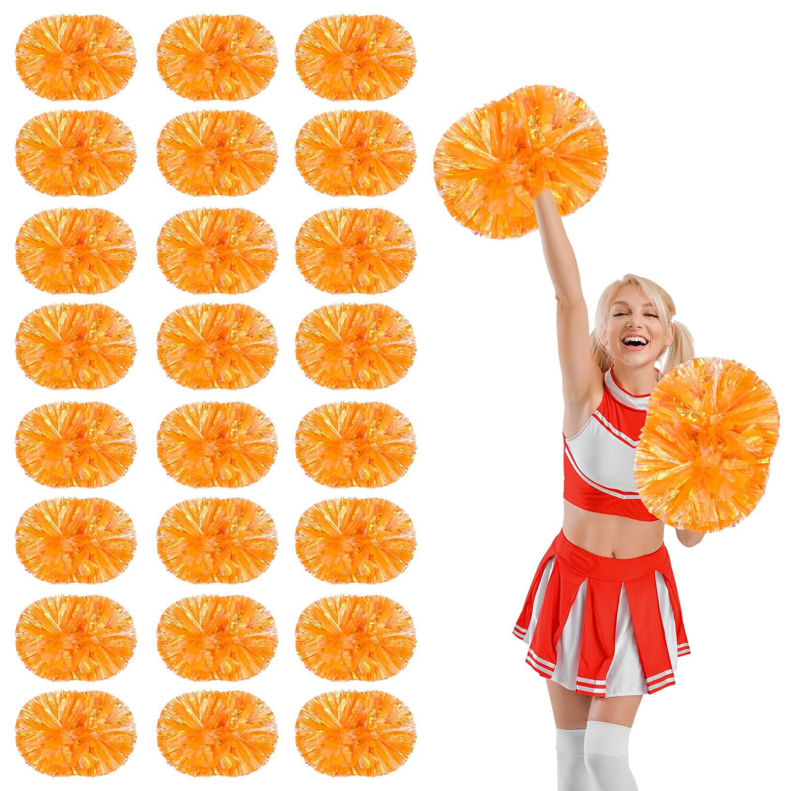 24 Pcs pom poms Cheer,14.57inch pom poms Cheerleading with Handle Style Cheer Pom Pomsfor Dance, Matches
