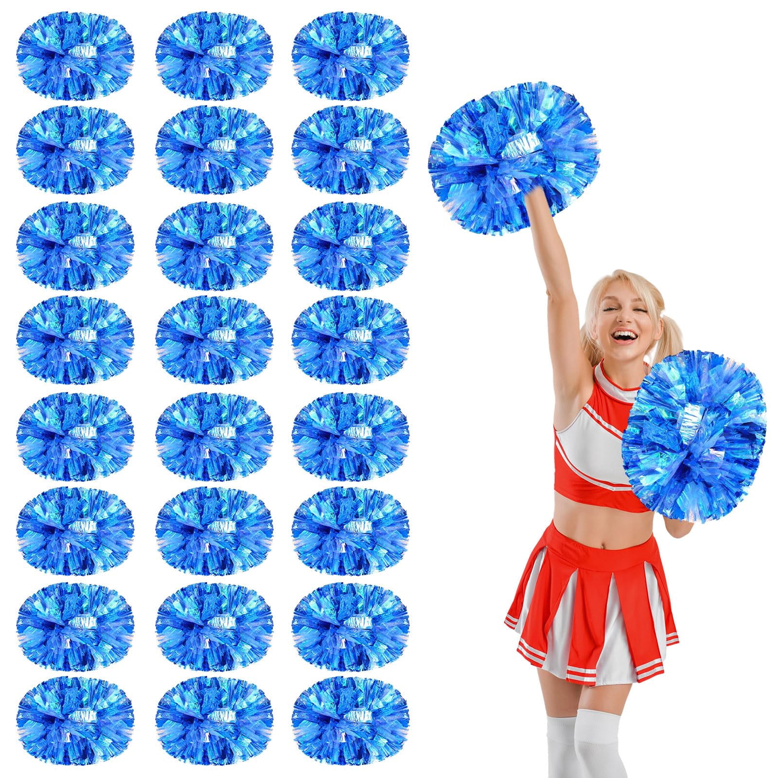 24 Pcs pom poms Cheer,14.57inch pom poms Cheerleading with Handle Style Cheer Pom Pomsfor Dance, Matches