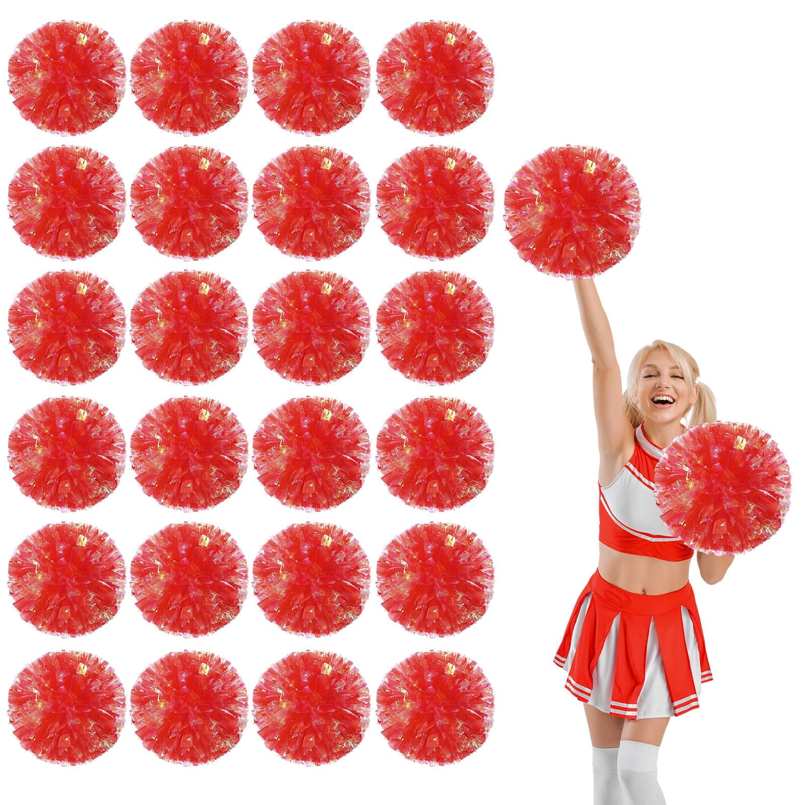 24 Pcs pom poms Cheer,pom poms Cheerleading with Finger Holes Cheer Pom Pomsfor Dance, Matches