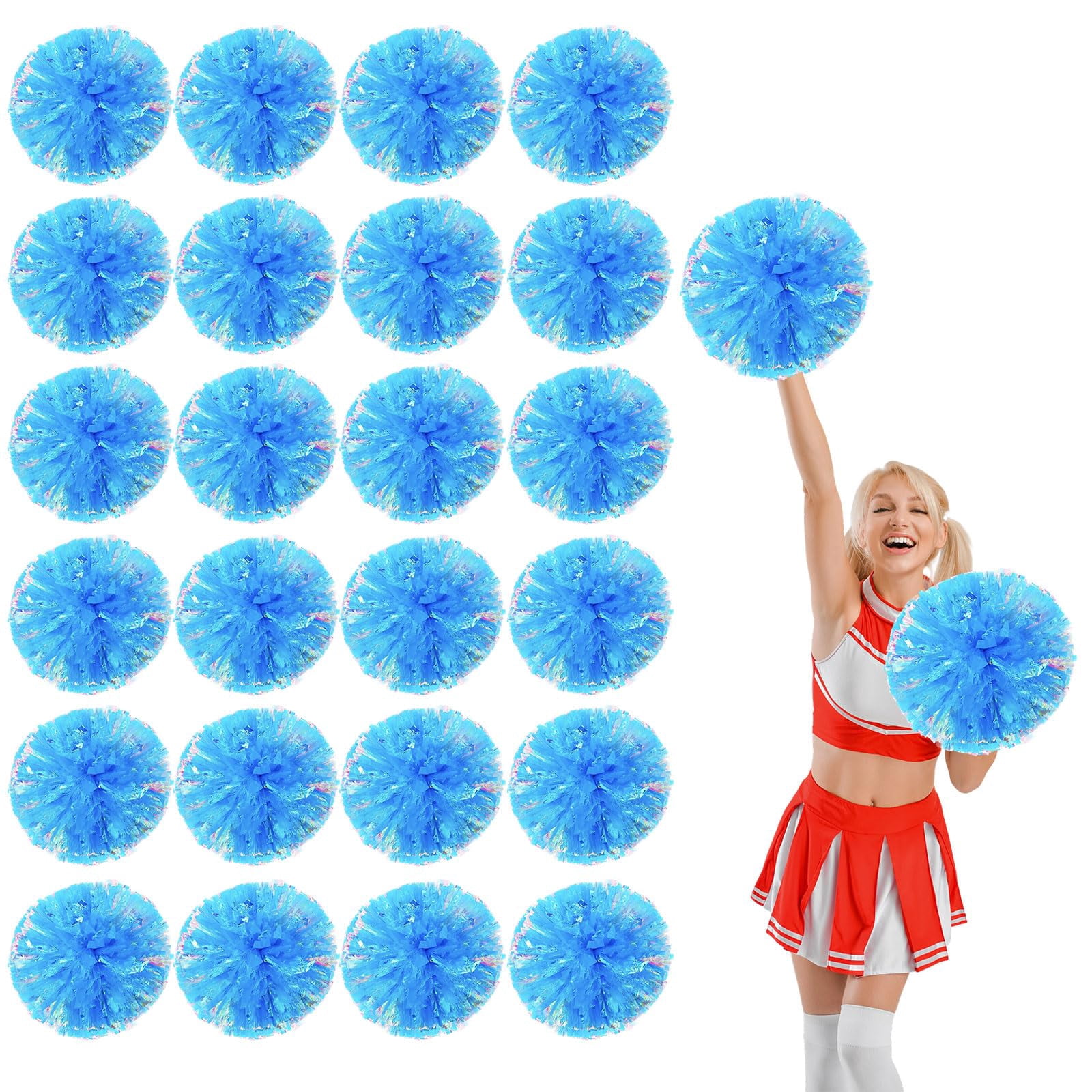 24 Pcs pom poms Cheer,pom poms Cheerleading with Finger Holes Cheer Pom Pomsfor Dance, Matches