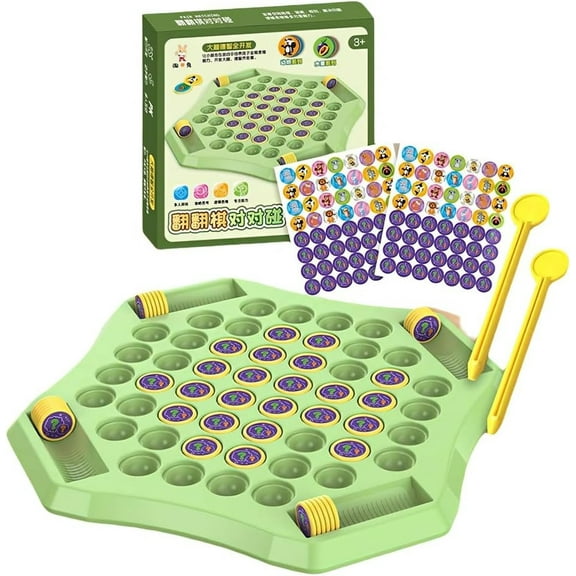 24 People Animal Flip Chess Memory Chess Game, Animal Flip Matching Chess Board, Memory Chess Game Over Card Board,Gathering Activity, Flip to Win Travel Memory Game,Green,12.4x12.4"