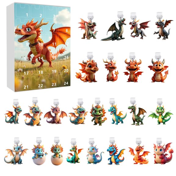 Cute 2D Acrylic Countdown Calendar Set - 24pcs Phone Charging Port Dirt Proof Plug for Collectible Decoration