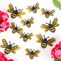 24-Piece 3D Bee Decorative Stickers, Double Glitter Realistic Bee Wall Decals for Classroom, Party and Outdoor Theme Decorations