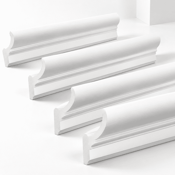 24-Piece 47.2 Inch Ceiling Crown Molding with LED Duct Kit, Classic White