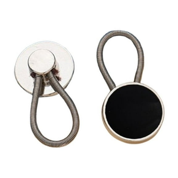 24-Piece Adjustable Pant Waistband Extender Button, Elastic Button Expander for Jeans and Collar, No-Sew Button Extender for Comfortable Fit, Versatile Clothing Expansion Solution (Black)