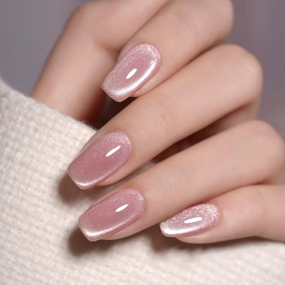 24-Piece Cat Eye Fake Nails in Multiple Colors for Diy Manicure with Long-Lasting Fashionable Design