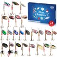 thumbnail image 1 of 24-Piece Christmas Fishing Lure Blind Box - Feather Spinner Baits Gift Set for Fishing Enthusiasts, 1 of 5