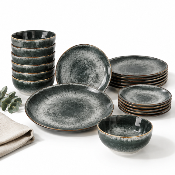 24 Piece Dinnerware Sets For 8 Porcelain Plates And Set Kitchen Housewaring Gift Cscratch Resistant Easyning Dishes Stackpactly D