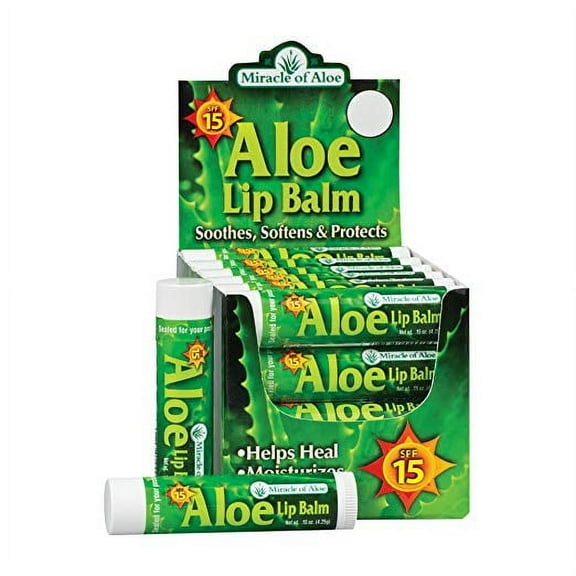 24-Piece Display SPF-15 Sunscreen Aloe Lip Balm, 15 Oz Stick