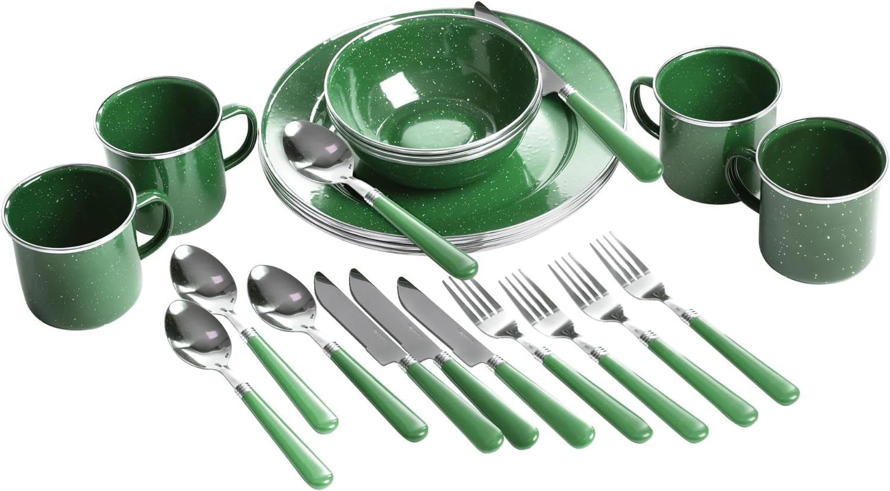 24-Piece Enamel Camping Tableware Set - Walmart.com