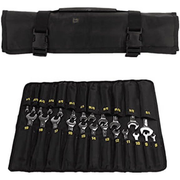 24-Piece Flex-Head Ratcheting Wrench Set, Metric & SAE Chrome Vanadium Steel Hand Combination Wrench Spanner with Portable Carrying Bag$$Tools & Hardware Other