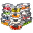 thumbnail image 1 of 24 Piece Glass Airtight Storage Containers with Lids - Leak Proof, Dishwasher Safe Glass Food Storage Containers for Meal Prep or Leftovers, 1 of 9