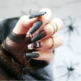 thumbnail image 1 of 24-Piece Halloween Artificial Nail Set - Gothic Press-On Nails with 1ml Glue - Spooky Halloween Manicure Kit for Parties & - E, 1 of 5