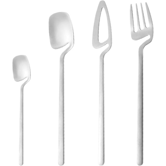 24-Piece Hangable Utensil Sets, 304 Stainless Steel Black Silverware Set Matte Kitchen Flatware Sets, Include Knife Fork & Spoon Dishwasher Safe for Home Hotel Restaurant Use (Silver)