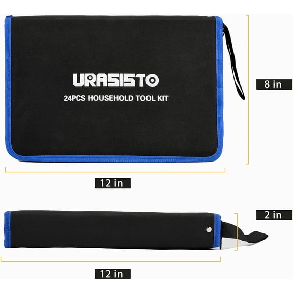 24-Piece Household Tool Kit for Men Repair Hand Tool Set Bag with Hammer, Screwdriver, Pliers, Wrench set with Storage Bag