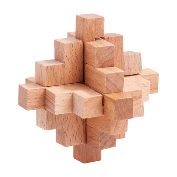 24-Piece Interlocking Luban Lock Master Level Wooden 3D Brain Teaser for Screen-Free Focus and Advanced Geometric Logic Practice