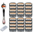 thumbnail image 1 of 24-Piece Men's Razor Blade Replacement Set with Free Handle - Ultra Sharp Stainless Steel for Face, Head, and Body Shaving (24 Pcs), 1 of 7