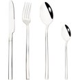 thumbnail image 1 of 24-Piece Mirror Silver Flatware Set, 18/0 Stainless Steel Cutlery Set Service for 6, Tableware Utensils Include Knife Fork Spoon and Teaspoon, Dishwasher Safe, 1 of 15