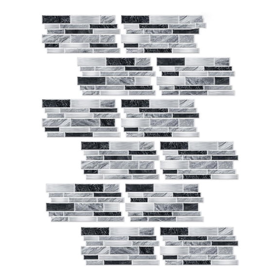 24-Piece Peel and Stick Marble Wall Tiles, 4.7×9.7 Inch Self-Adhesive Backsplash, Waterproof & Oil-Proof Decorative Tiles for Kitchen, Bathroom and Home Wall Decoration