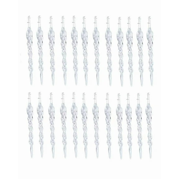 24-Piece Pink Acrylic Christmas Icicle Ornaments For Festive Tree Decor!