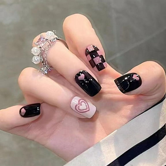 24-Piece Reusable Jelly Glue Nail Stickers Kit With Nail File And Cleaner