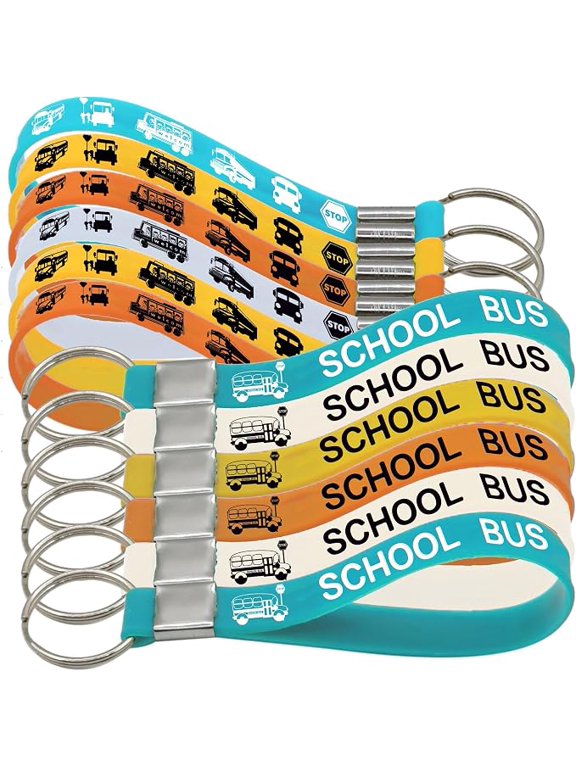 24 Piece School Bus Rubber Keyrings Back to School Party Favors