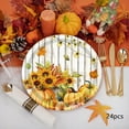 thumbnail image 1 of 24 Piece Set Thanksgiving Fall Pumpkin Maple Leaf Paper Plates For Party Supplies Autumn Decor Disposable Tableware Measuring 7.09 Inches, 1 of 6