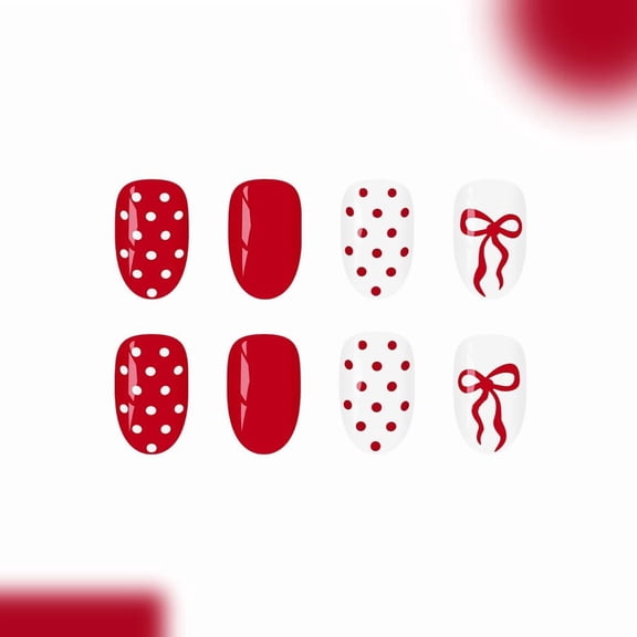 24-Piece Shiny Water Pipe Nail Art Set, Press-On Nails with Jelly Glue for Manicure, Assorted Colors & Sizes, Wearable Fake Nails