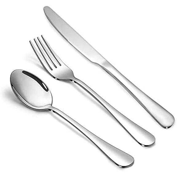 24-Piece Silverware Set, Flatware Set for 8, Food-Grade Stainless Steel Tableware Cutlery Set, Mirror Finished Utensil Sets for Home Restaurant