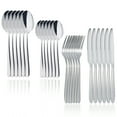 thumbnail image 1 of 24 Piece Silverware Set, Stainless Steel Knife Fork Spoon Set, Mirror Polished Cutlery Set Service for 6, Flatware Set Tableware Utensil Set for Home Restaurant Party (Dishwasher Safe), 1 of 8