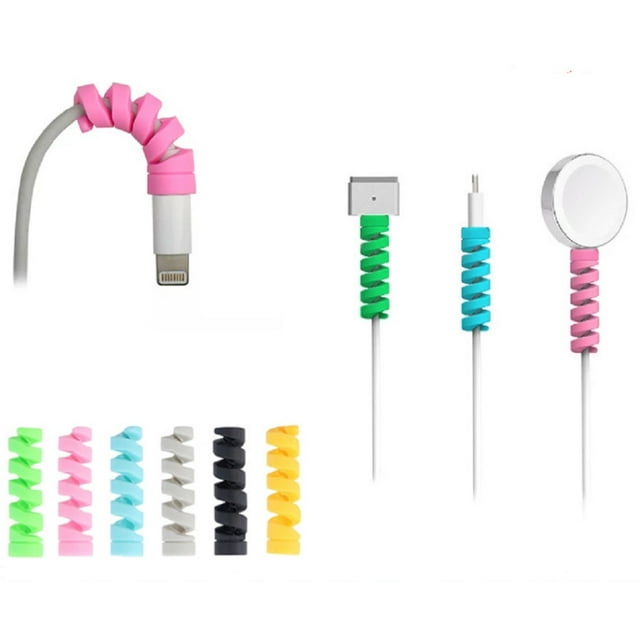 24Piece Soft Silicone Charging Cable Protector Set Spiral Cord
