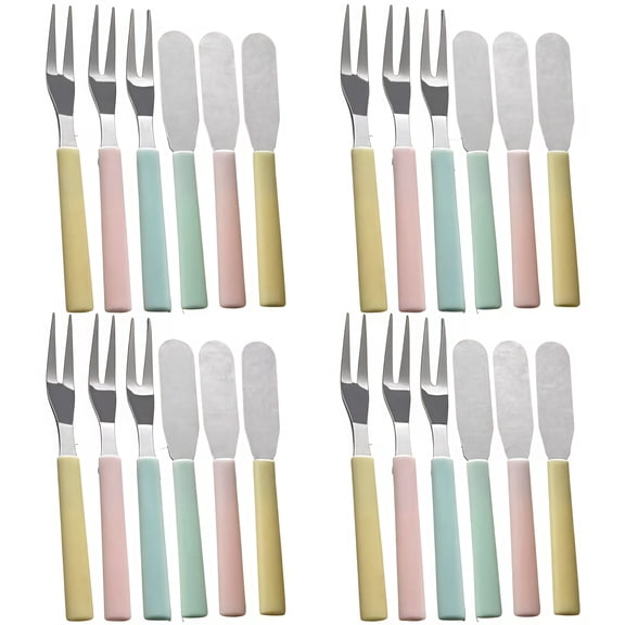 24 Piece Stainless Steel Fruit Knife and Fork Set